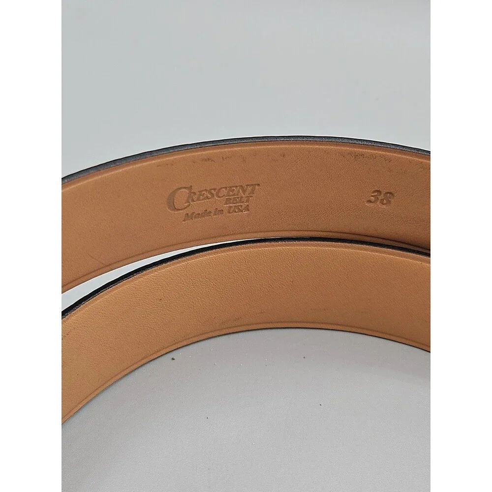 Crescent Leather Black Genuine Imported Shark Belt Size 38 1.25